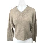 Abercrombie & Fitch Women's Tan Wool V-neck Long Sleeve Pullover Sweater Top S Photo 0