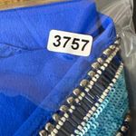 Haute Hippie  Silk Beaded Dress Halter‎ Sleeveless Blue Party Dress L Photo 11