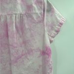 Lucky Brand Women's Tie Dye Button Up Short Sleeve Boho Shirt Pink Size Medium Photo 7