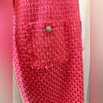 Karl Lagerfeld Karl Laggerfield Paris Tweed Midi Formal Front Pockets Party Pink Dress S 14 F7 Photo 6