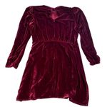 Reformation Dress Evora Velvet Long-Sleeve Keyhole Buttoned Mini Chianti 12 NWT Photo 6