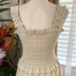 GU (Uniqlo) x Rokh Smocking Camisole Dress in Cream Plaid Tan Size M Photo 12