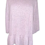 Kim & Cami Women Medium Purple Babydoll Ruffled Peplum Round Neck Sweater Top Photo 0