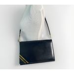 Vintage EROS Womens Navy Blue Leather Shoulder Bag Made In England Photo 1