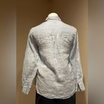 DKNY Light Blue Long Sleeves Button Collar Linen Top 100% Ramie Good Condition Photo 3