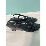 Natural Soul ‎ Naturlalizer Women's Black T-strap 7W Ankle Strap Wedge S-277 Photo 1