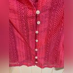 Pink Oversized Button Down Long Sleeve Top Photo 1