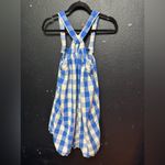 Women’s The Get Blue and White Checkered Overalls Dress Size Small Photo 2