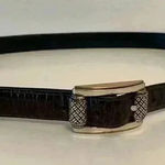 Brighton Vintage Western Women's Dark Brown Leather Belt‎ Size M/L 32 Photo 0