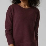 Athleta Coaster Luxe Waffle Sweatshirt Maroon Small Photo 0