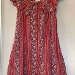 American Eagle Boho Dress Ruffle Off The Shoulder Rose Pink Button Front Photo 1