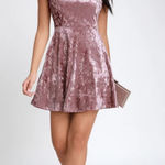 Lulus Mauve Velvet Off-the-Shoulder Dress Photo 0