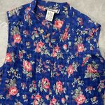 Vintage April Cornell Blue Floral Cottagecore Maxi Dress Size Small Pink Photo 1