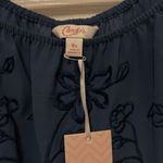 Candie's  Women's Blue Embroidered Floral Blouse Ruffle Sleeve NWT Size XS Photo 3