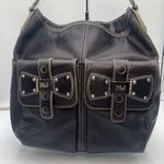 Marc Jacobs  Vintage Thick Leather Hobo Bag With Bows And Psychedelic Interior Photo 0