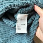 American Eagle Chenille Oversized Chunky V-Neck Sweater Teal Size M Photo 6