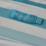 J. McLaughlin Skirt Women’s L Blue White Striped Tiered Overlay Nylon Spandex Photo 4