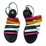 Tory Burch  Multicolor Rainbow Leather Strappy Flat Sandals Size 7.5 Photo 7