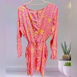 Universal Threads Universal Thread Dress Pink Floral Balloon Long Sleeve Mini ALine Photo 3