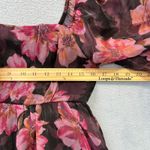 Thirty Thirty Floral‎ Mini Dress Smocked Square Neck Ruffled Cuffs Fairy Pink L Size L Photo 5
