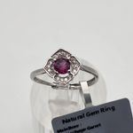 NWT Sterling Silver & Natural Purple Garnet Adjustable Ring Photo 0