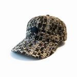Kate Spade New York Women's Tweed Wool Blend Baseball Cap OS Black Spade Logo Photo 2