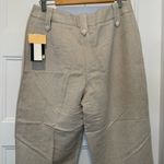 Harvé Benard 🛍️ Harve Benard Beige Woven Linen Blend Cropped Dress Pants Size 12 NWT Photo 4