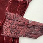 Free People Marlie Lace Mini Dress Velvet Sheer Garnet Bell Sleeve Small NEW Photo 12