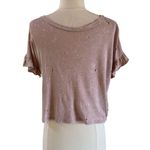 American Eagle Top Distressed Blush XS Crop Photo 1