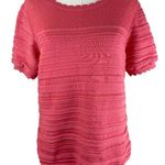 Croft & Barrow Women’s Large Pink Coral Textured Knit Short Sleeve Casual Top Photo 0