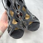 Alexandre Birman Loretta Metallic Caged Block Heel Sandal Booties Silver 38.5 Photo 6