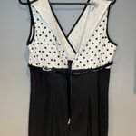 Vintage Polka Dot Belted Dress Mad Men Black White Polyester Size 14 Photo 4