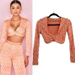 House Of CB  London‎ Bertille Peach ZigZag Bandage Top Cropped Size XS Photo 1