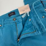 NYDJ Jeans Size 6 Capri Sideseam Slits Turquoise Blue NWT Cotton Stretch Classic Photo 6