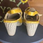 Josef Seibel Leather Strap Sandal Heel European Laganlook Flower Mustard Comfort Yellow Size 6.5 Photo 5