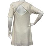 Altar'd State  Heathered Cream Short Sleeve Cutout Back Stretch Mini Dress Small Photo 2