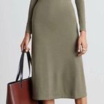 Who What Wear Jade Square-Back A-Line LS Dress in Olive Green, Size XL NWT Photo 0