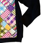 VTG New Koos Of Course M Cardigan Sweater Jacket Silk Black Madras Plaid Pink Size M Photo 2