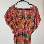 Maeve Anthropologie Ikat Print Dolman Sleeve Cinched Waist Dress Size Medium Photo 1
