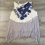 Free People  Tie-Dye Sleeveless Top with Crotchet Hem Size Medium Photo 3