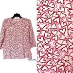 kim rogers  Perfectly Soft cotton hearts red pink Valentine's shirt Small Photo 1