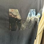 Michael Kors Black Long Sleeve Sweatshirt With Sequin MK Logo Size Medium Photo 2