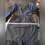Black Cotton Long Sleeve Babydoll Midi Dress with Pephem Sz 6 Photo 6