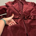 Old Navy Women's Maroon Velvet Blazer S Single-Breasted Satin Bow Formal Photo 6
