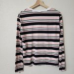 Santa Cruz  Skateboards Striped T-Shirt Womens Size S Long Sleeve Pink Black Photo 3