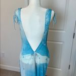 White Fox Boutique NWT White Fox Amore Backless Maxi Dress Aqua Blossom Vacation Cruise Medium Photo 15