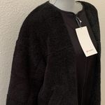 Lululemon Collarless Textured Sherpa Fleece Long Coat Black 12 Large L New NWT Photo 3
