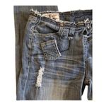 1st Kiss Stretch Distressed Blue Denim Jeans Juniors Size 5 Cotton Low Rise Photo 7