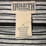 Duluth Trading Co Women’s Striped Gray and Black Long Sleeve Sweater Dress Size L Photo 8