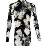Cotton Citizen  The Ibiza Small Mini Tie Dye Long Sleeve Dress Graphite Splatter Photo 4